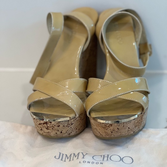 Jimmy Choo Cork Ankle Strap Wedge Sandals - Picture 5 of 5